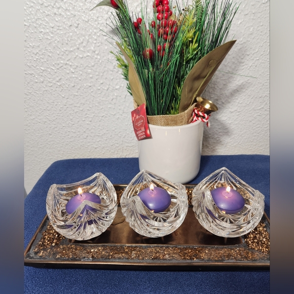 Mikasa Vintage Crystal Candle Holders Elegant Accents (Set Of 3)